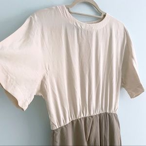 Vintage 100% Silk Dress That Emphasizes Shoulders with Pencil Skirt and Pockets